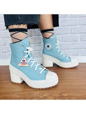 Converse Chuck 70 DE LUXE HEEL HI Platform 7.5 WOMEN Boots Sneakers Teal A08279C